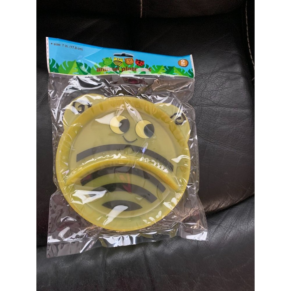 New Angel Of Mine Hard Plastic Bumblebee Yellow Black Pack of 2 Kids Divided Pla